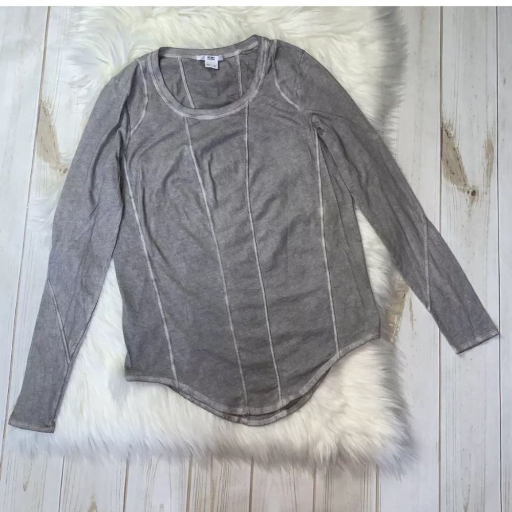 Helmut Lang Chalk Grey Jersey Seam Top - Picture 3 of 8